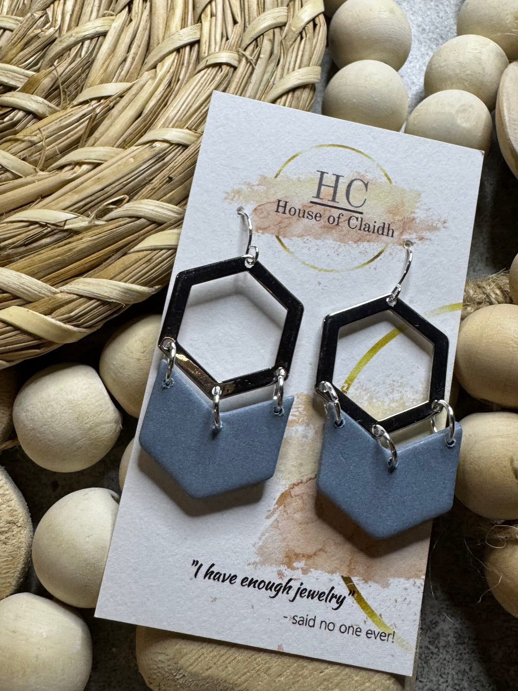 Silver and Slate Hexagon